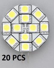 MARINE TRAILER AUTO RV REPLACEMENT LED BULB G4 WARM WHITE SIDE PIN 1.2"D 20PCS